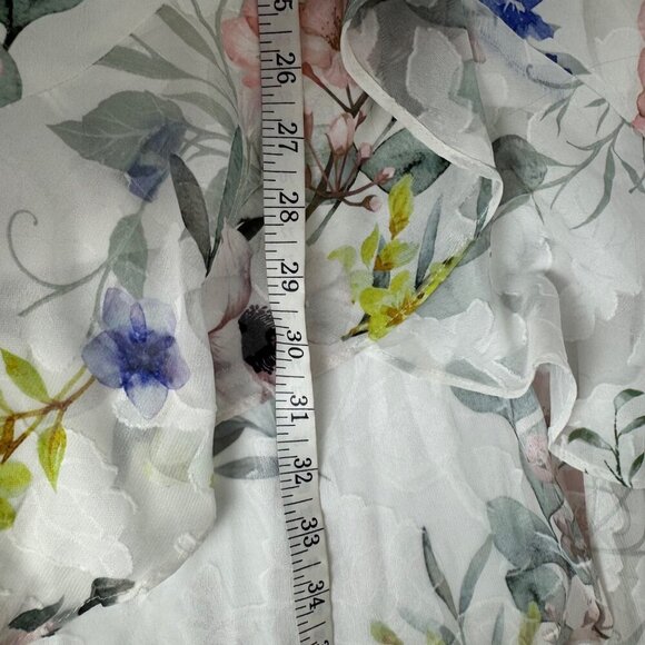 Julia Jordan NEW Floral Ivory Multicolor Hi Low Faux Wrap Maxi Dress Size 16 - Picture 15 of 16